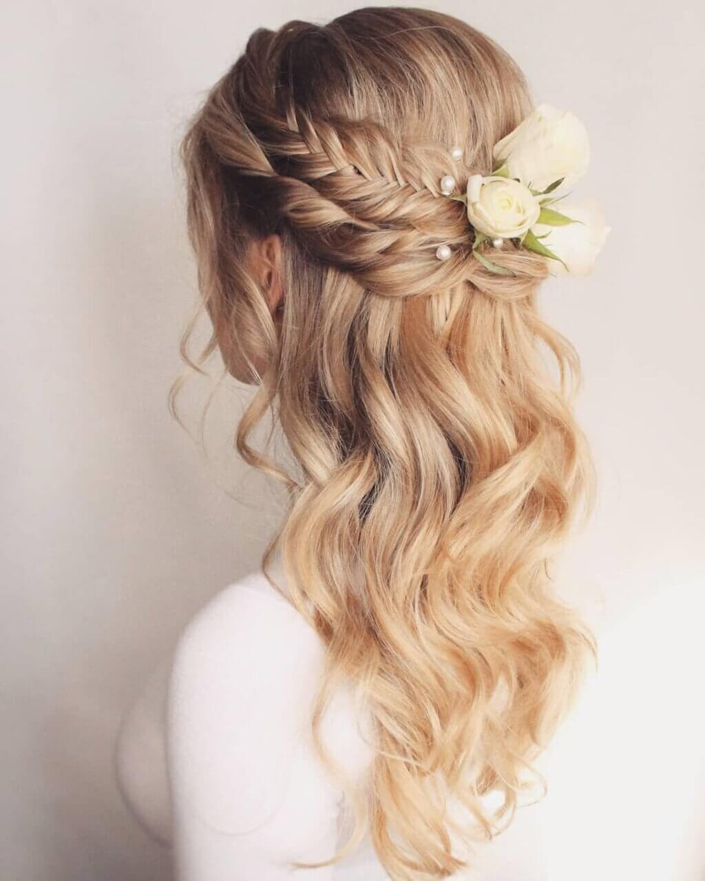 Braids with Flowers Wedding Hairstyles 