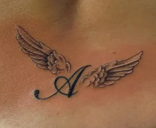 Angel Wings Tattoo With Initials