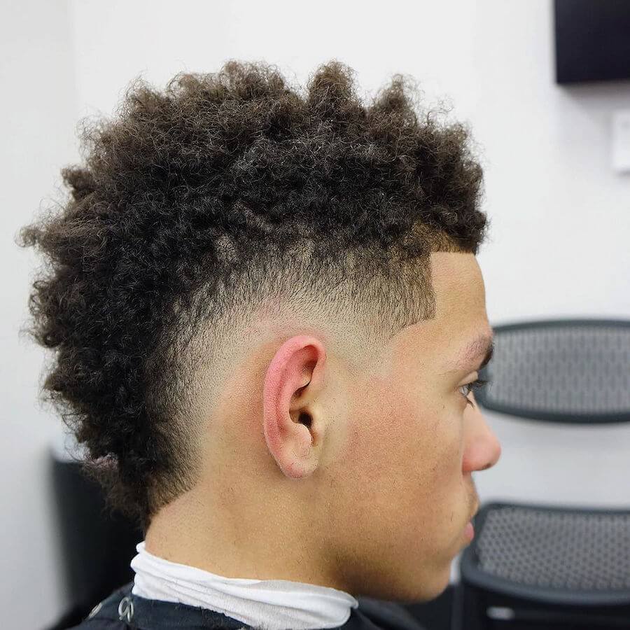 Short Curly Hair + Drop Fade