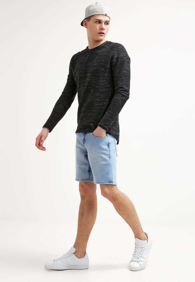 men's denim shorts with tshirt