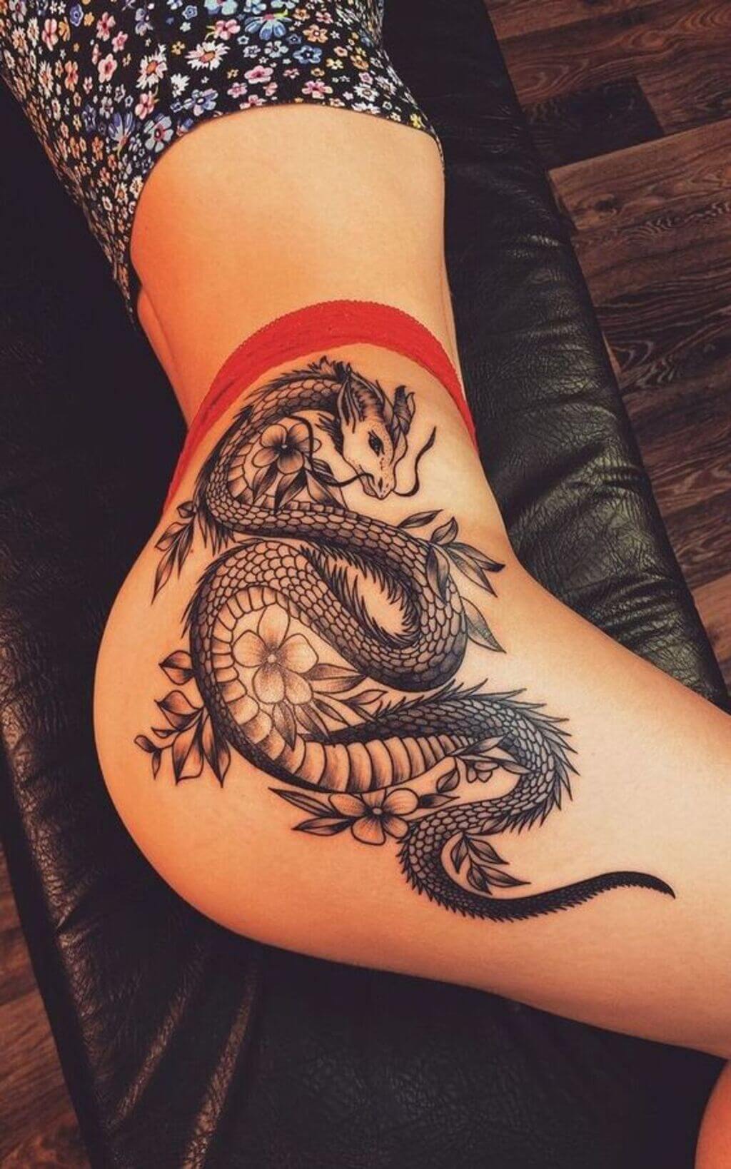 Dragon Thigh Tattoo