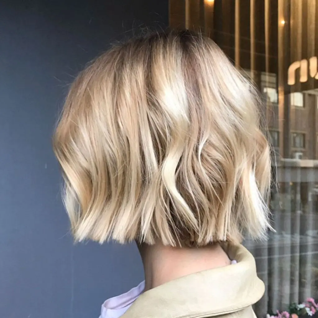 Fine Blonde Color – Blunt Cut Bob Hair