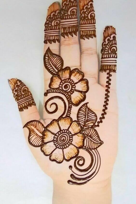 Front Hand Simple Mehndi Design Easy and Beautiful