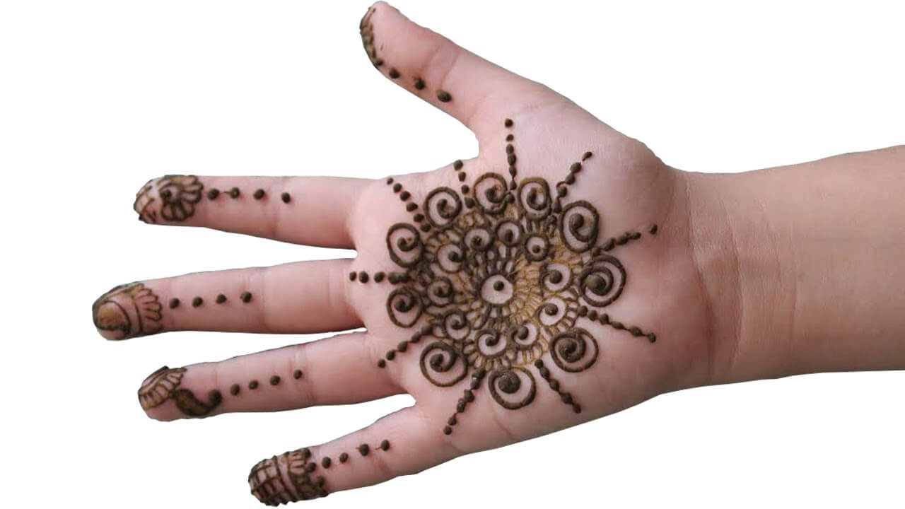 simple mehndi design for baby girl