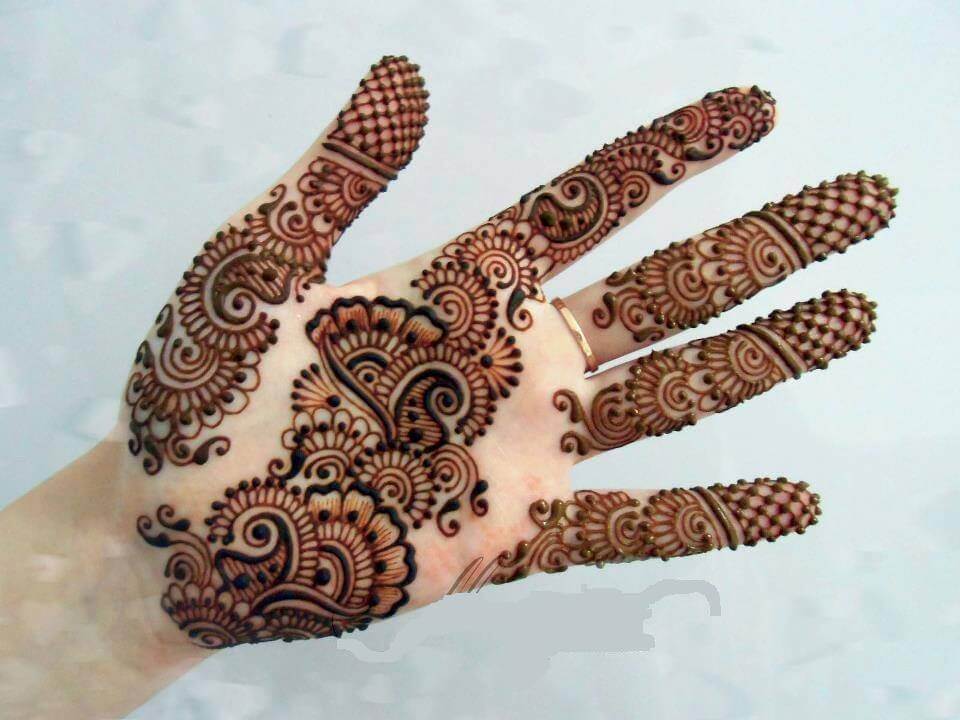 simple mehndi designs for front hands