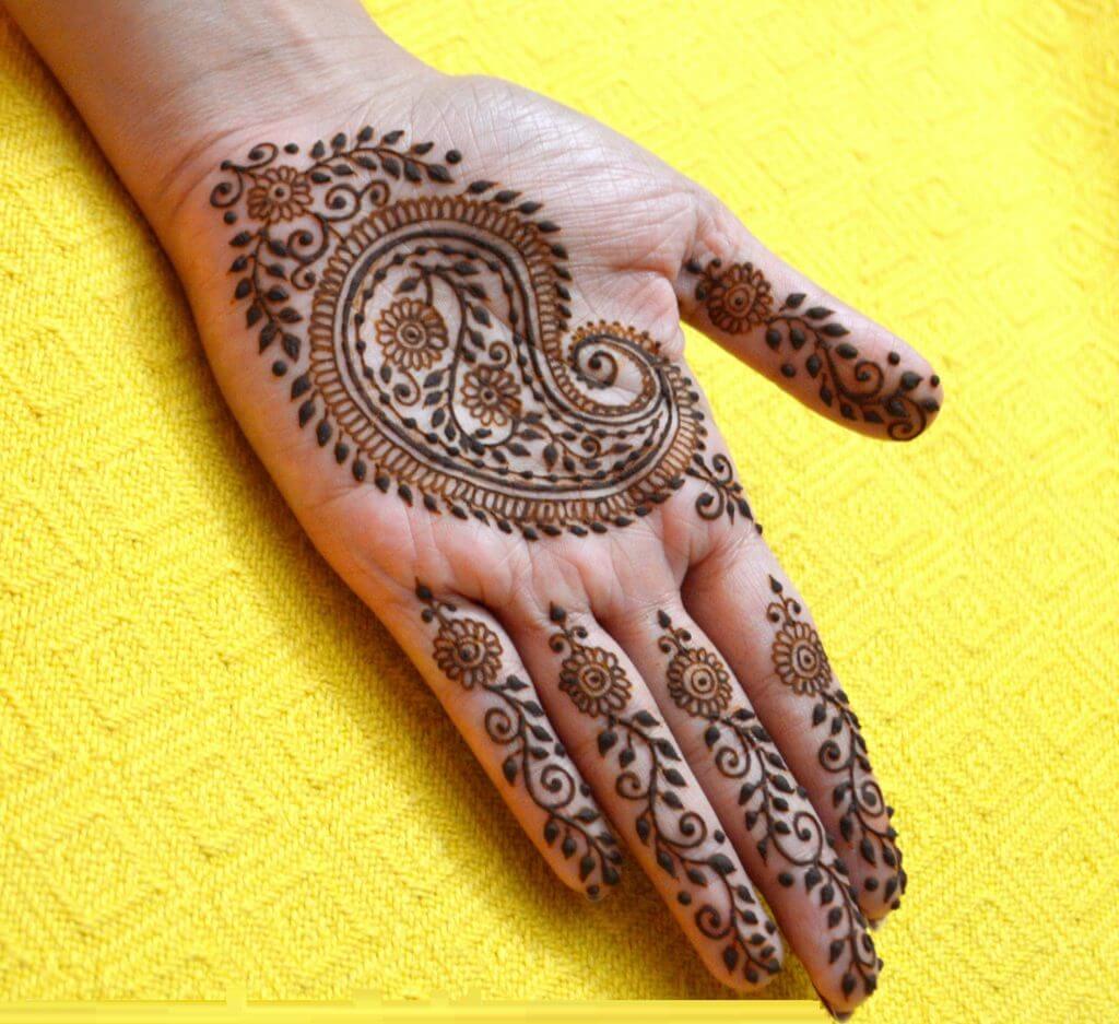 simple mehndi designs for front hands