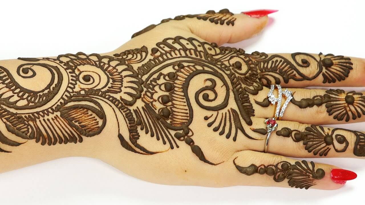 Full Dense Back Hand Mehndi Design