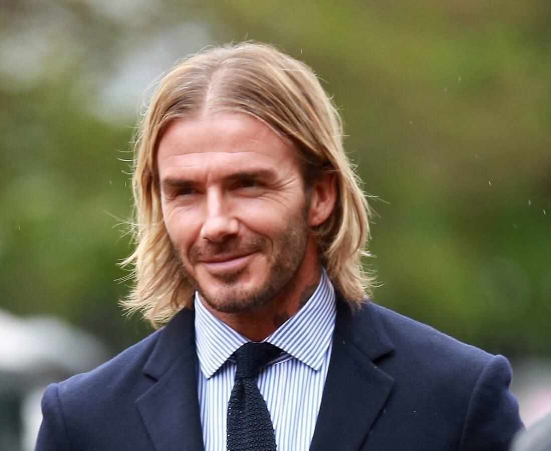 David Beckham Long Blonde Haircut