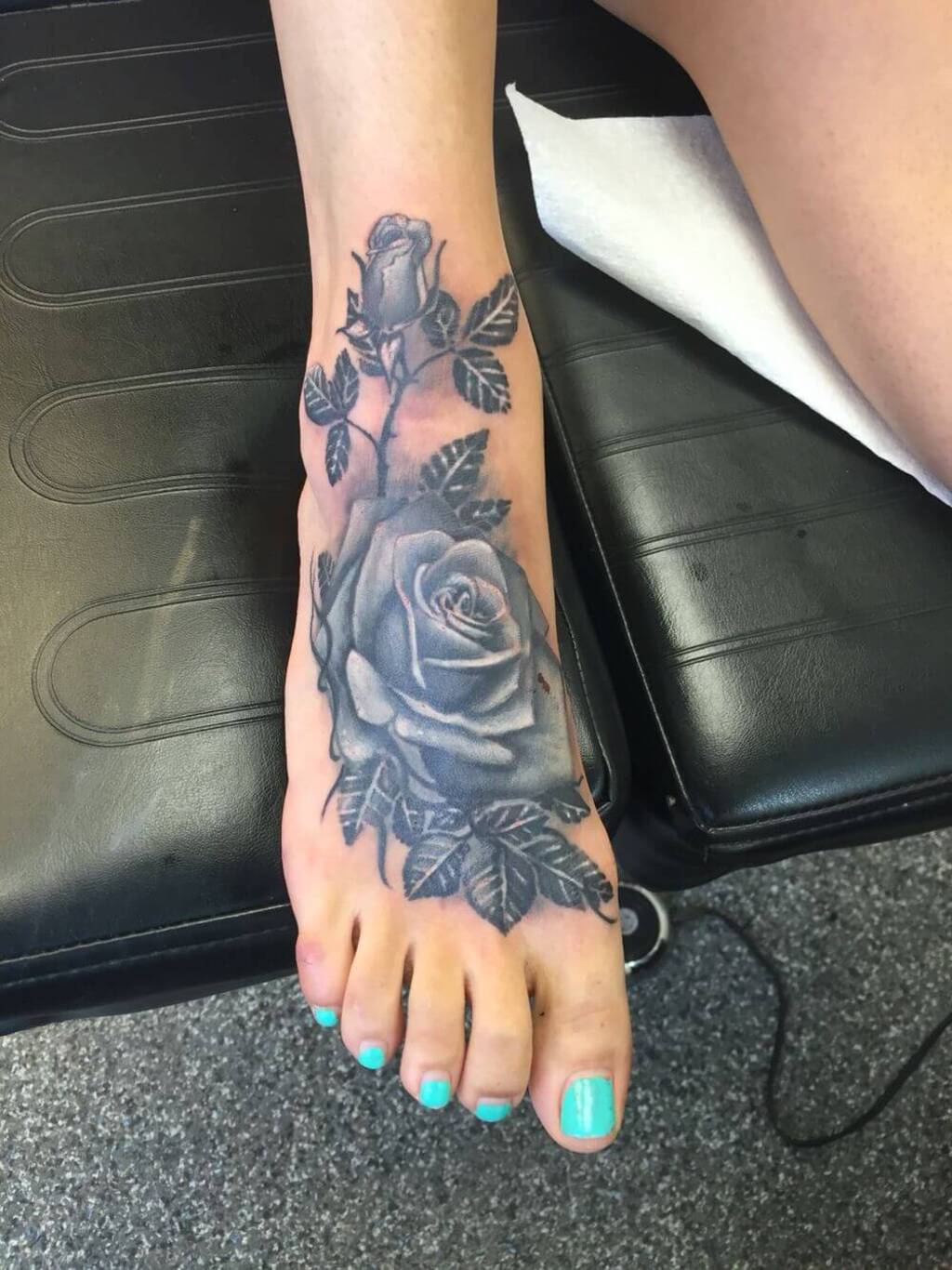 Roses On The Foot Women Tattoo: