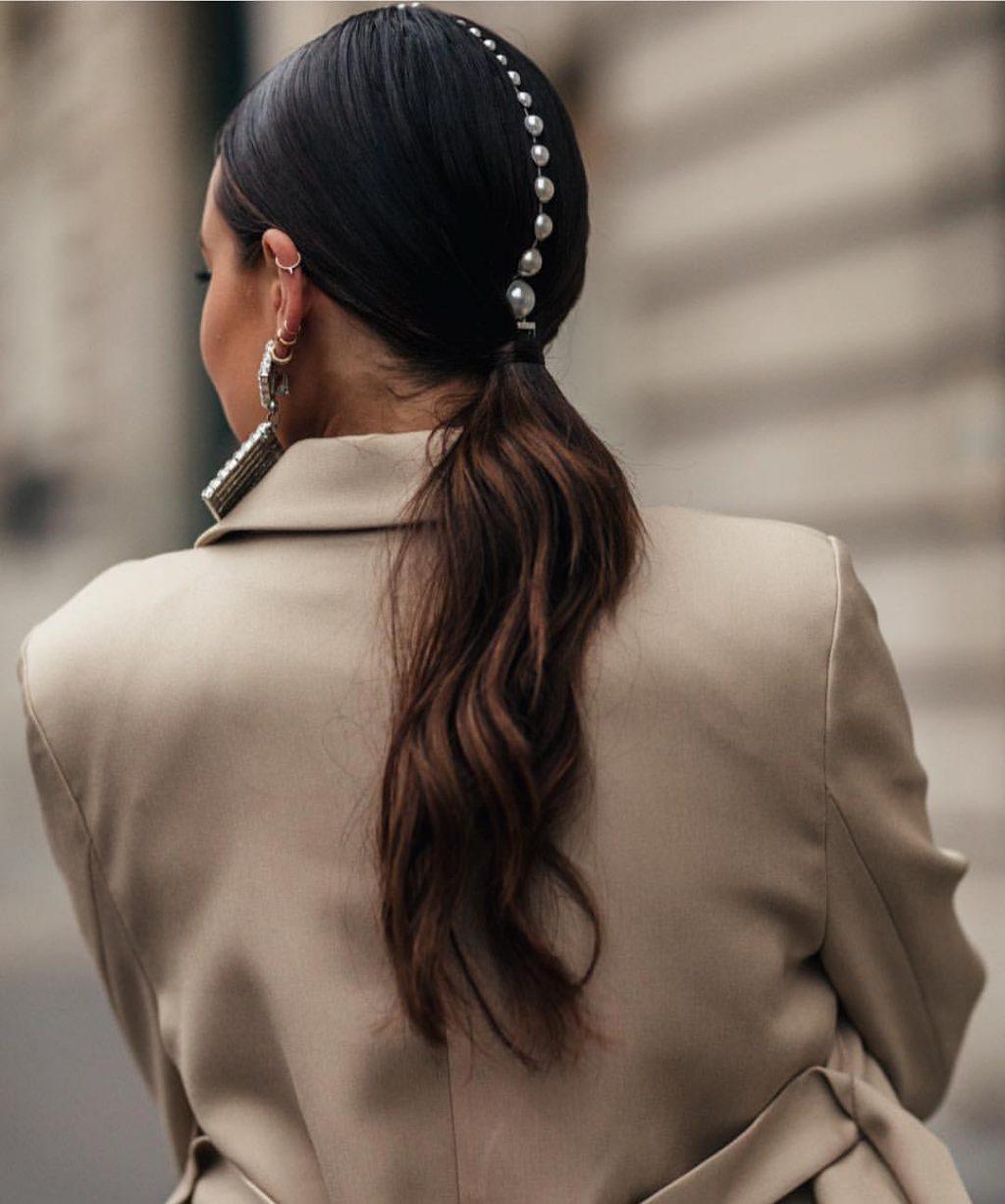 Danielle Bernstein Center-Parted Low Ponytail