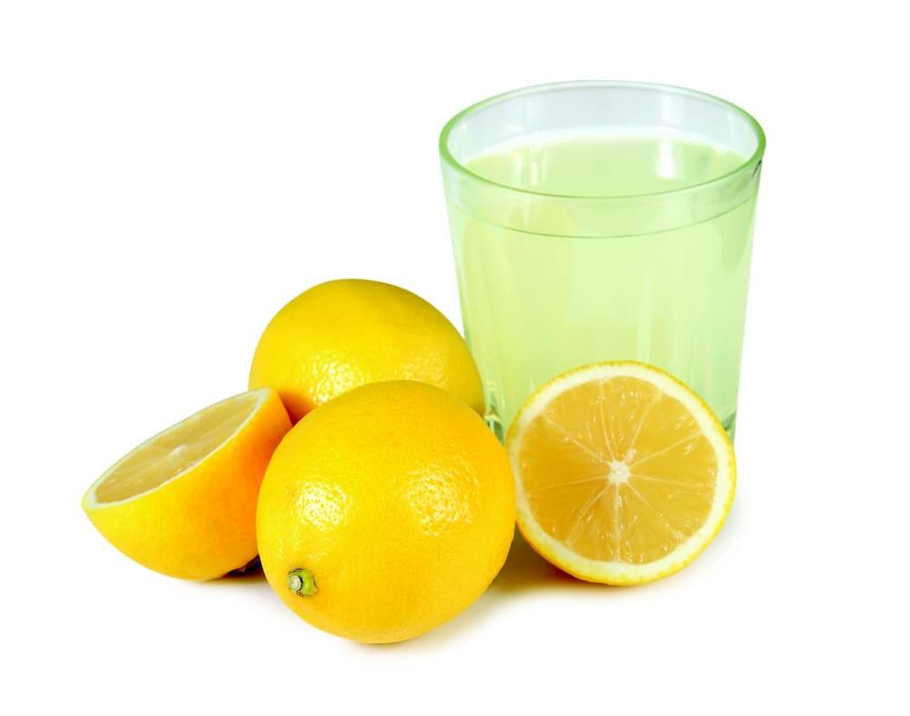 water and lemon juice for stains removing