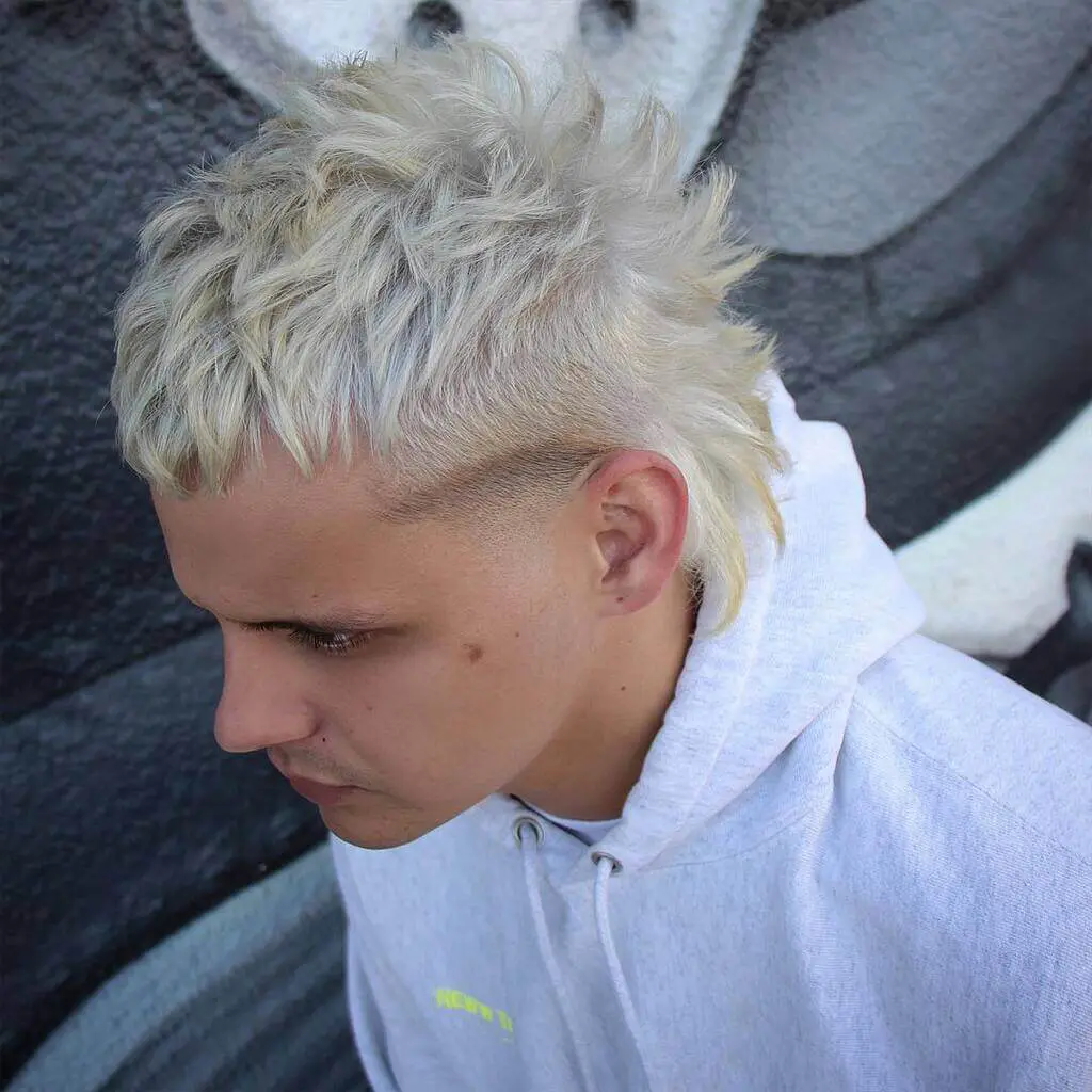 A man with White Color Punk Hairstyles for guys