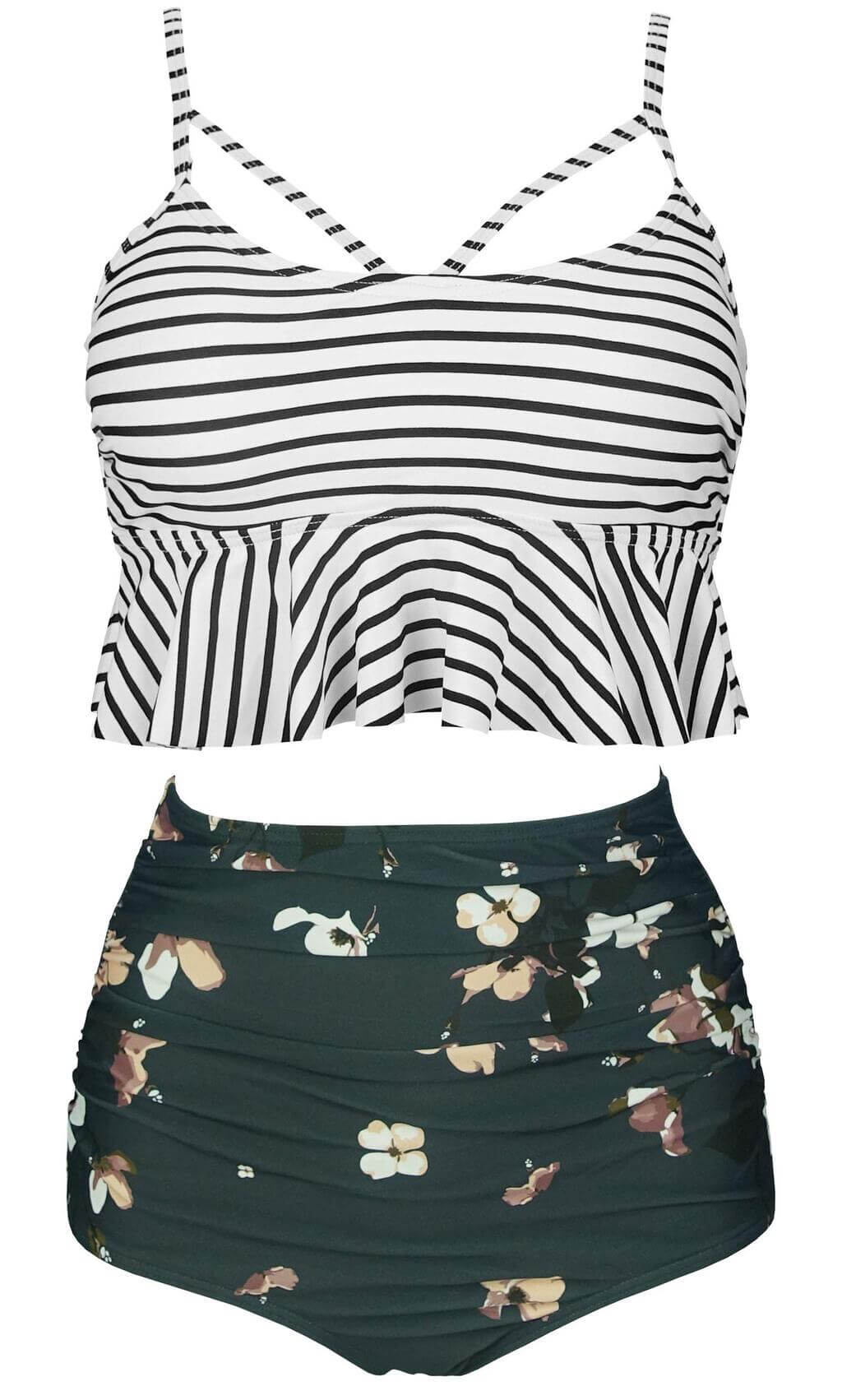 high waisted swimsuit