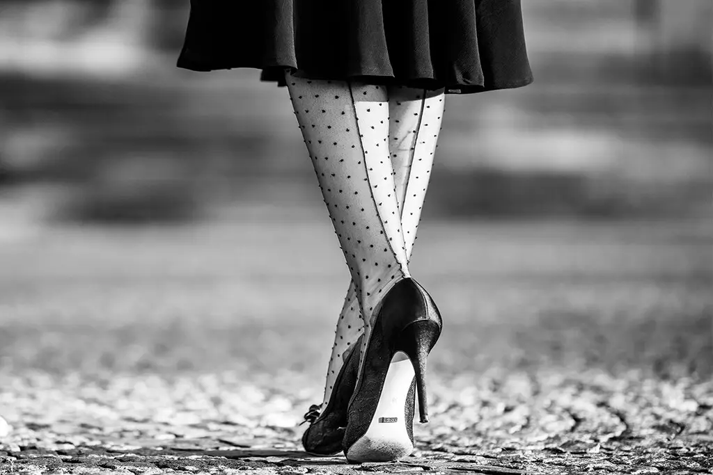 Retro with Polka-Dotted Tights