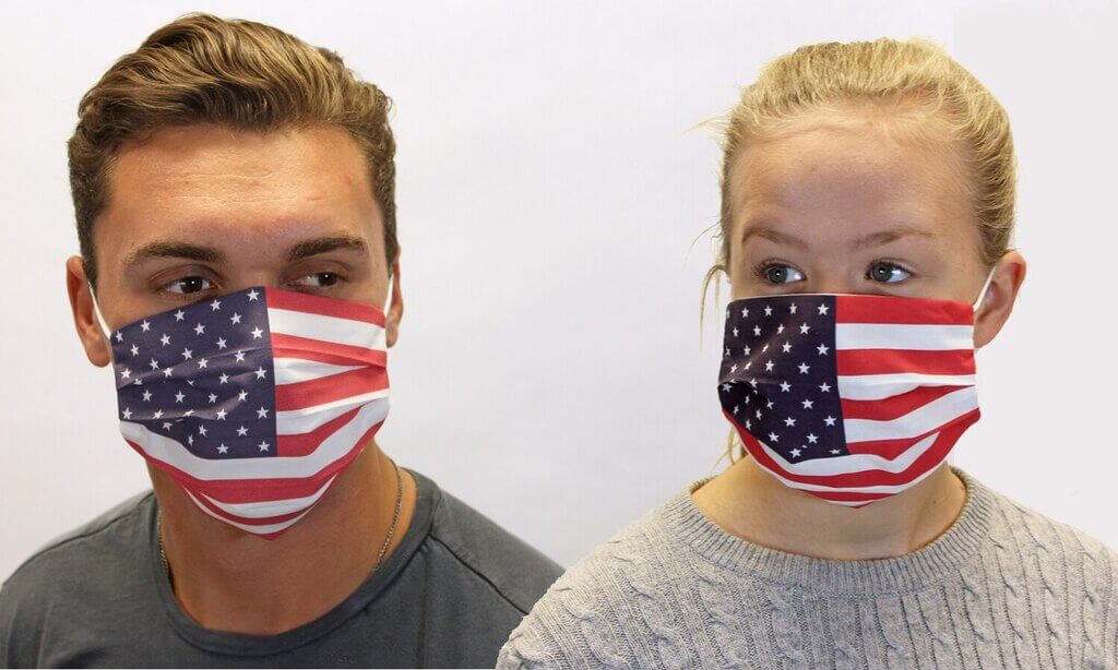 Multi-layered Reusable American Flag Face Mask