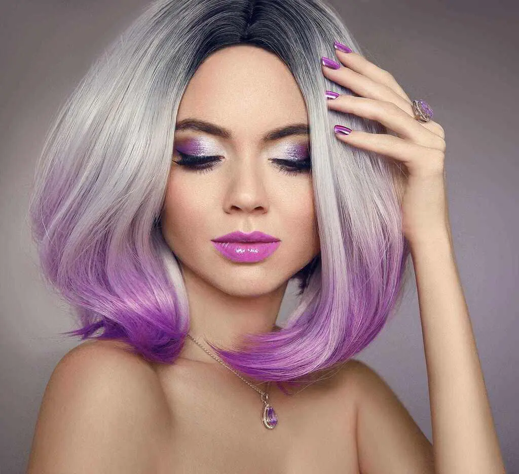 Silver and Purple Hairstyle trends