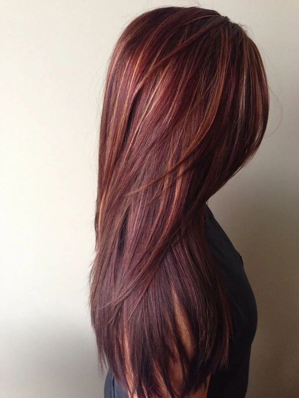 Blonde Highlights with Burgundy Hair Color