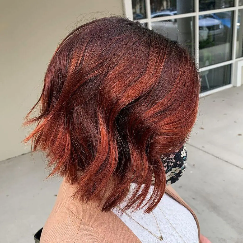 Short Hairs with Burgundy Maroon Hair Color