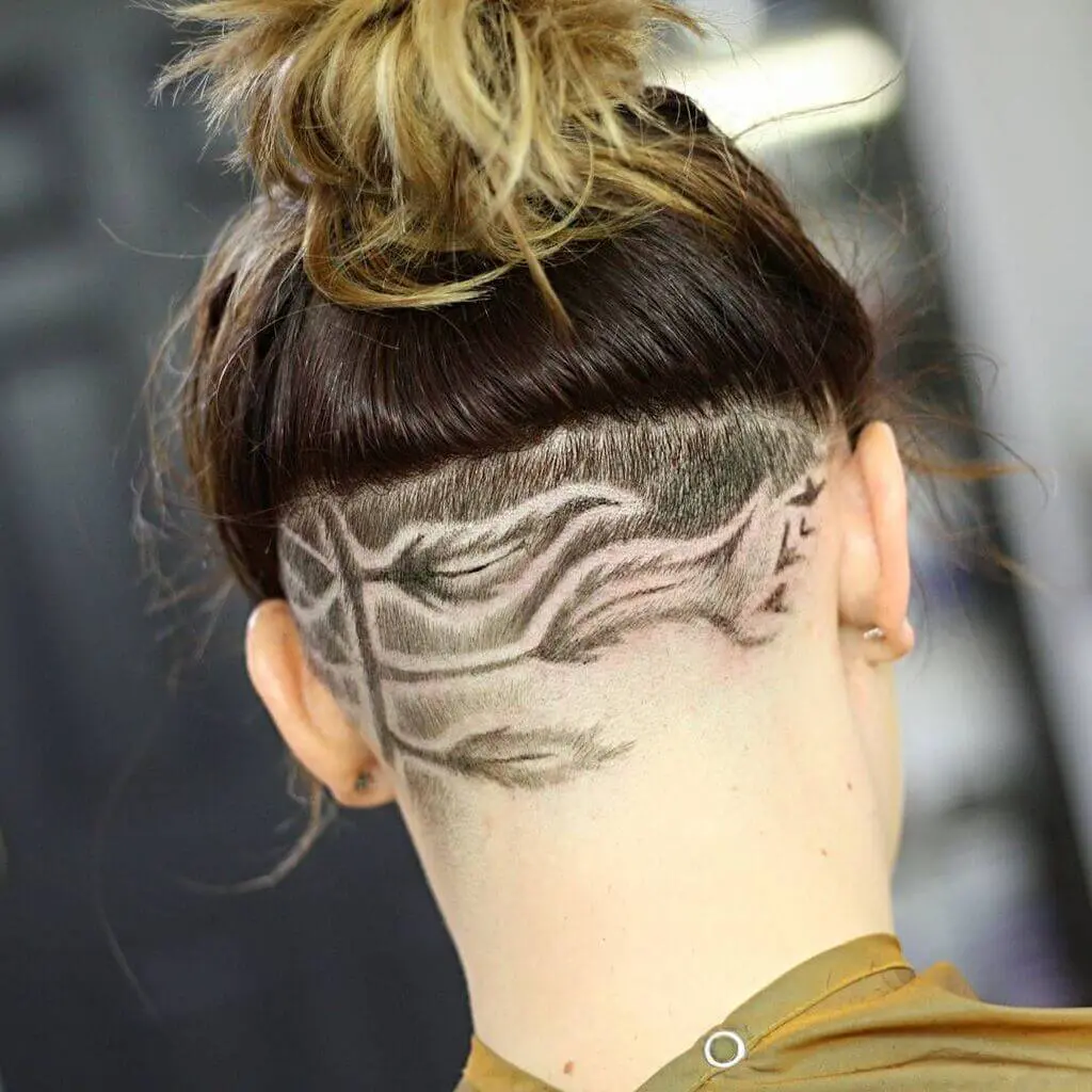 Tattoo Designs for Undercut with Ponytail Hairstyle  for women