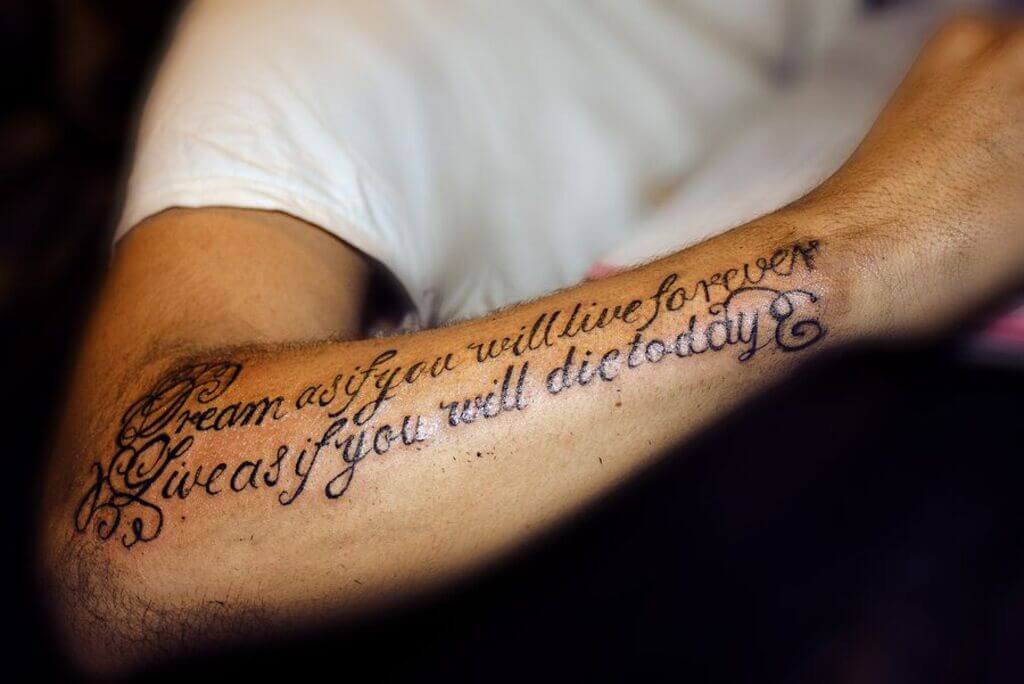 Motivational Lettered Tattoos: tattoo ideas for men
