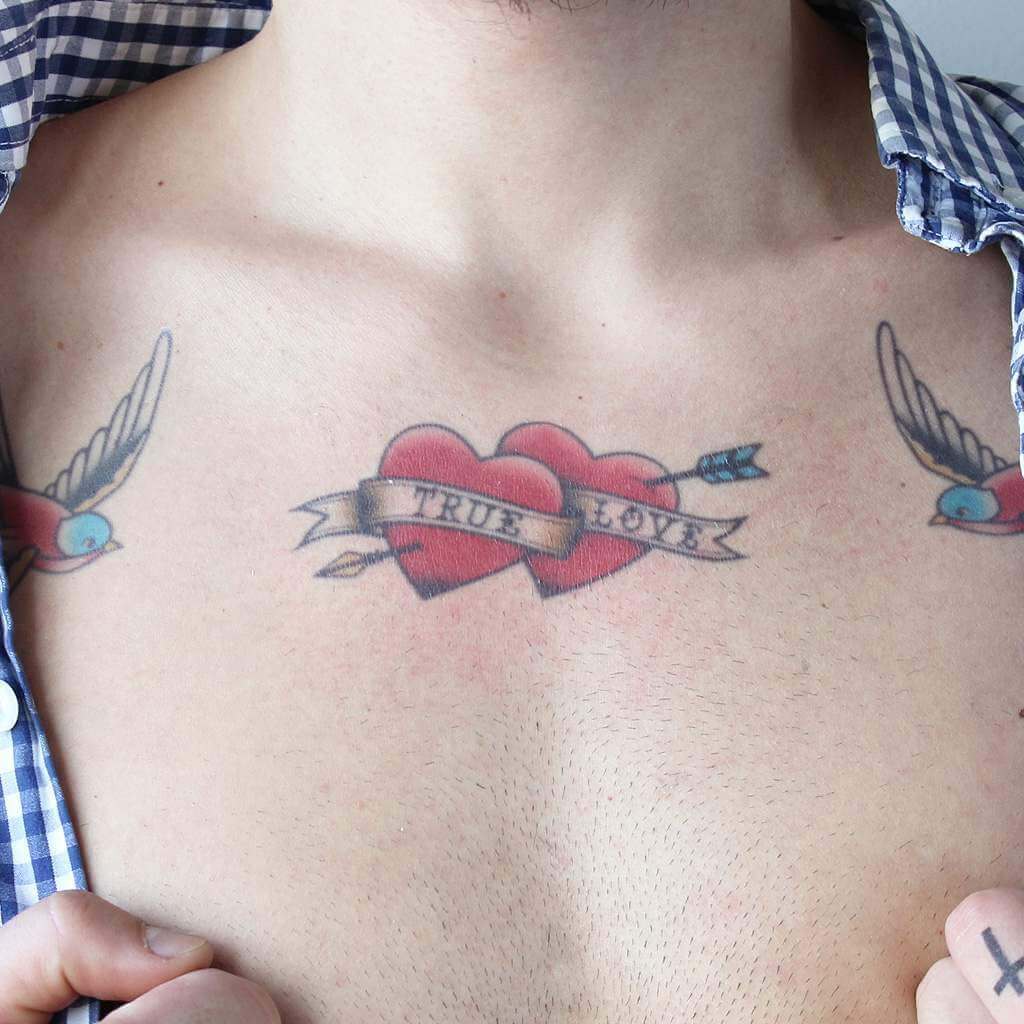 Heartfelt Heart Tattoo: american traditional tattoo sleeve