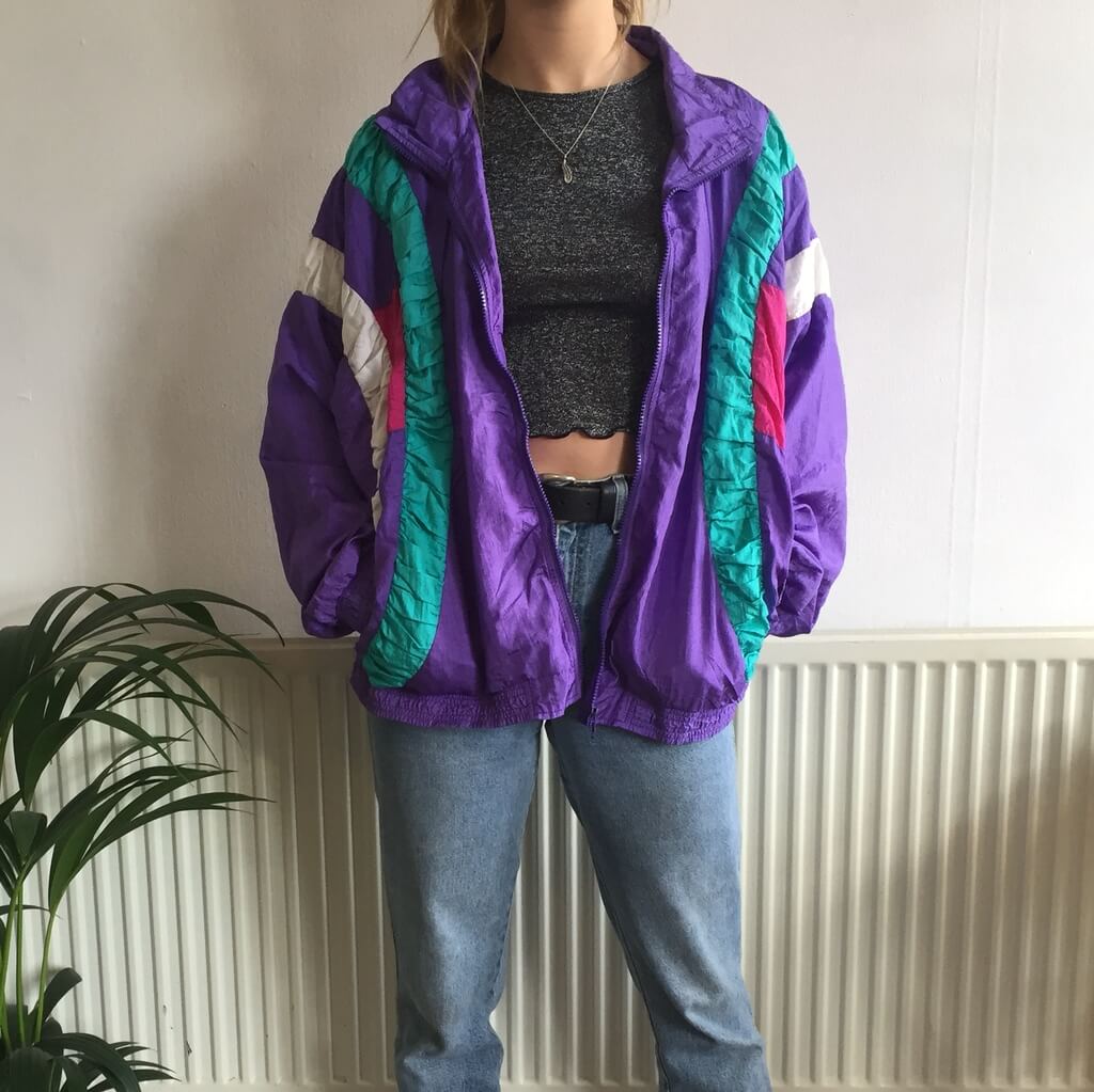 Vintage Windbreaker for 90s hip hop theme party outfits