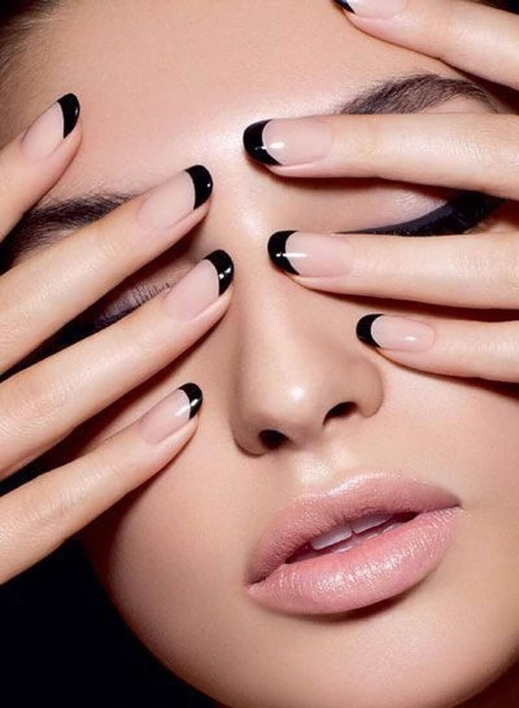 Black French Manicure with a Twist