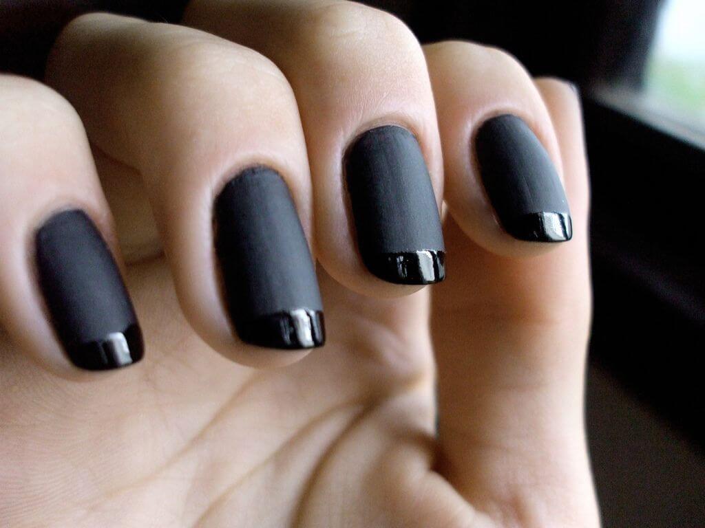 Black French Nails with a Twist