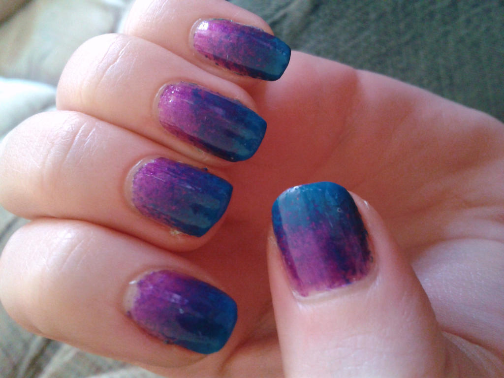 Blue and Purple Nails 