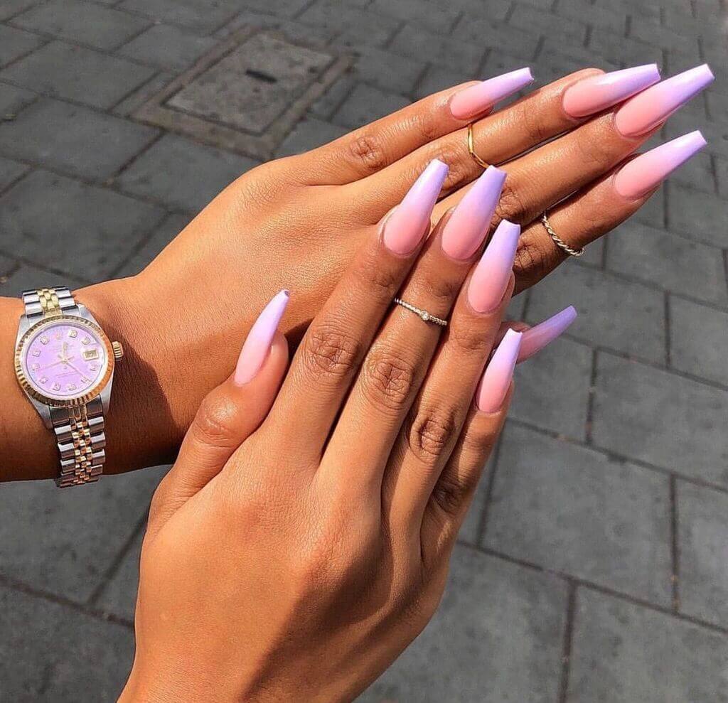 Pink Ombre Nails Color