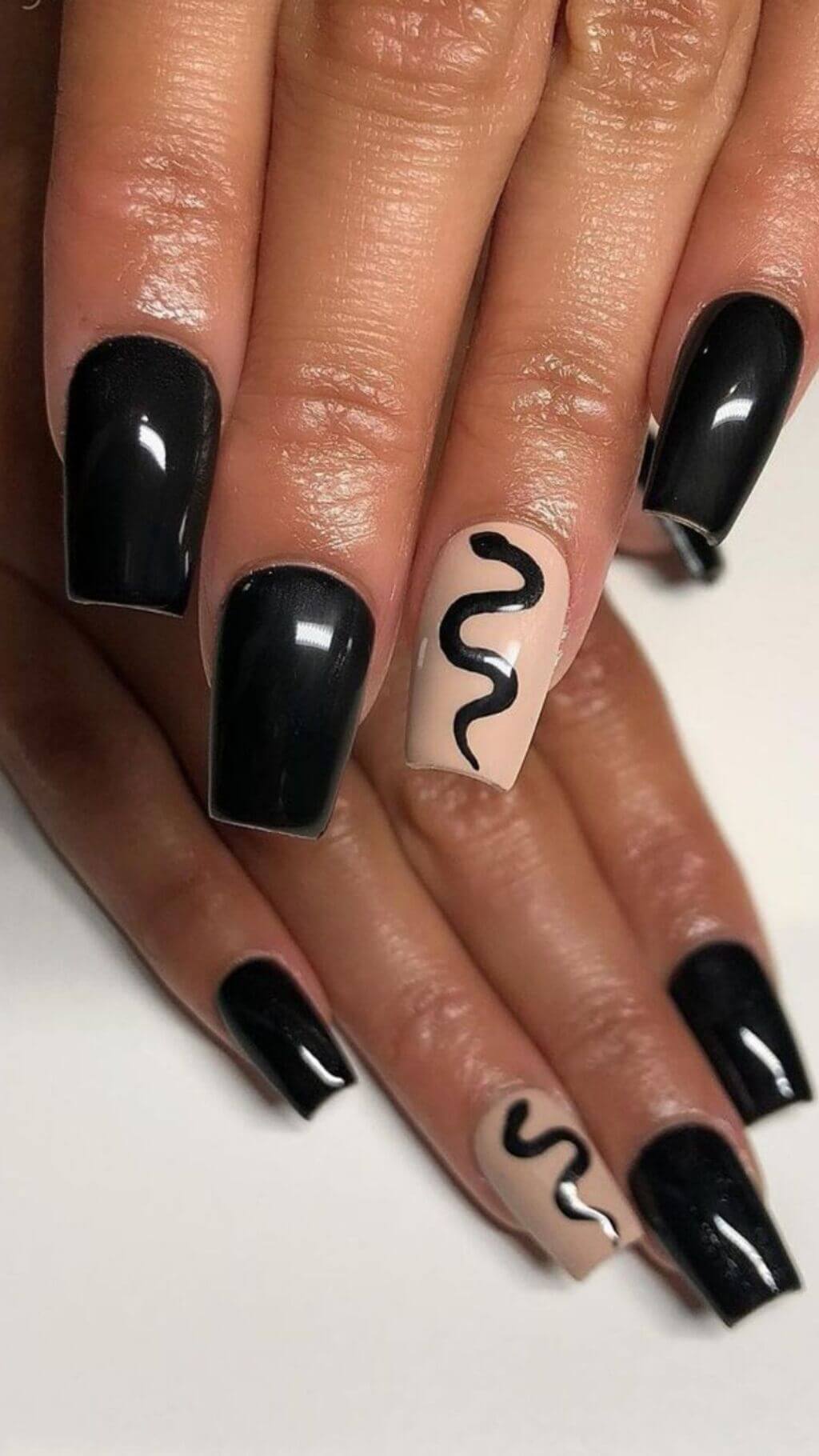 silver and black nail designs