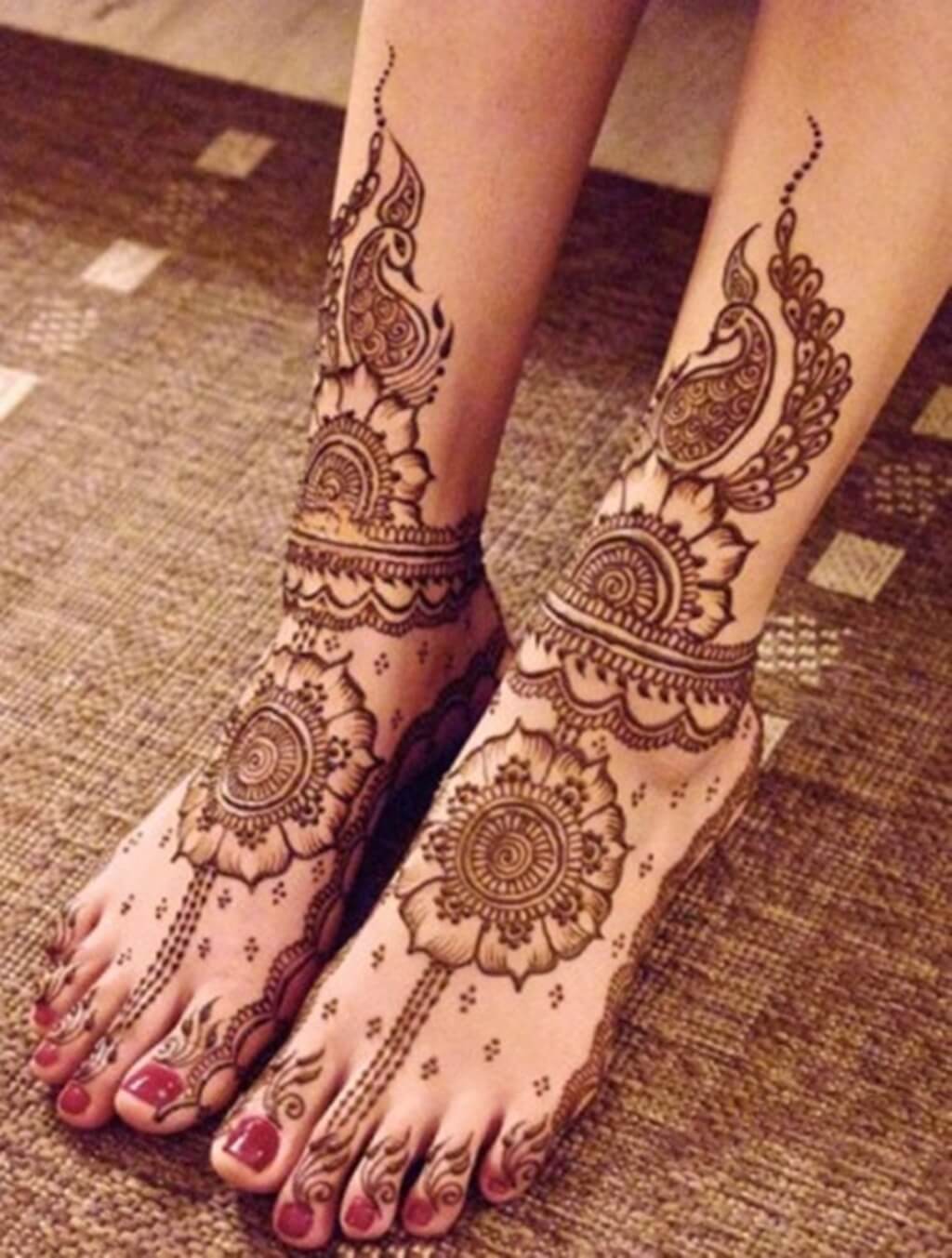 Henna foot tattoo designs