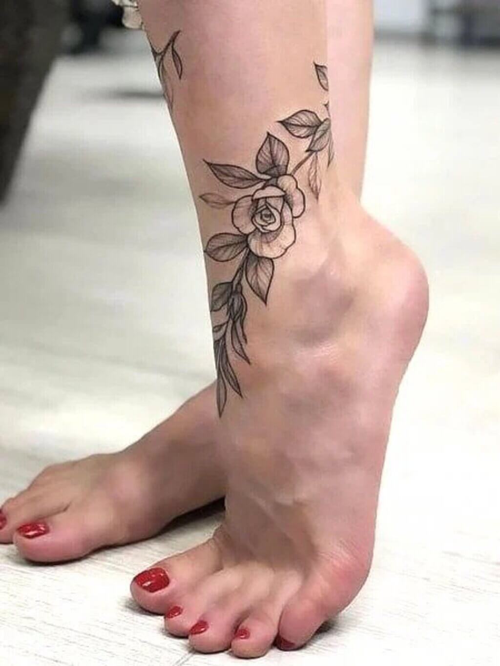 simple Ankle Foot Tattoos