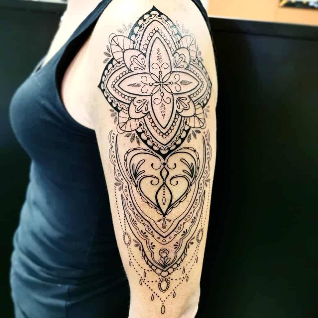 Upper Arm Mandala Tattoo