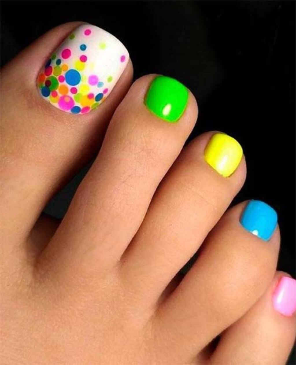 Colorful Polka Dot Nails