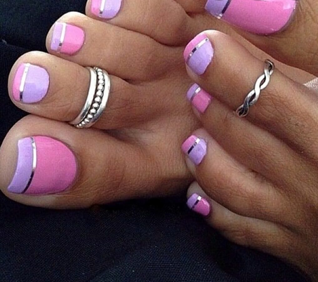 Pink & Purple French Manicure