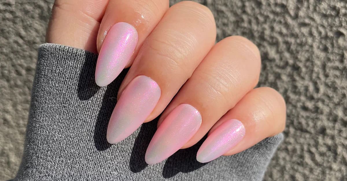 Glamorous Light Pink Stiletto Nails