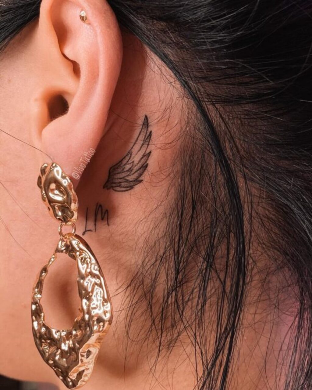 Angel wing tattoo  Behind ear tattoo Angel wings tattoo Tattoos