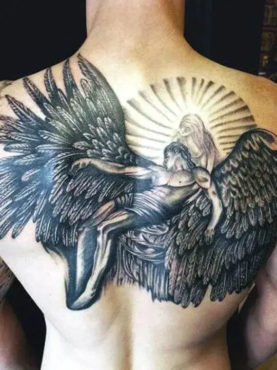 Fallen Angel Wing Tattoo Design