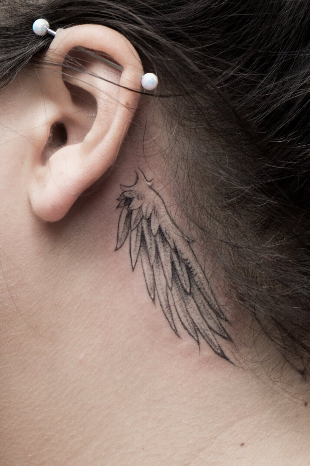 Update more than 78 angel tattoo behind ear best in.cdgdbentre