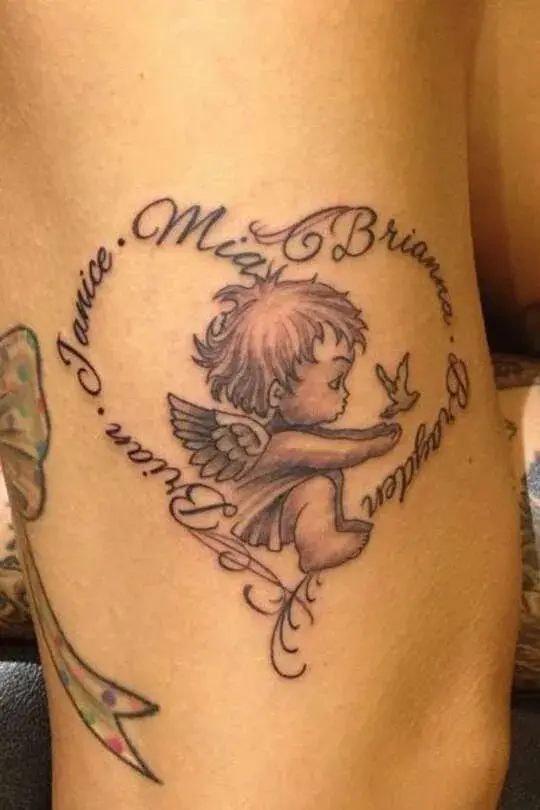 Angel Wing Baby Tattoo Design