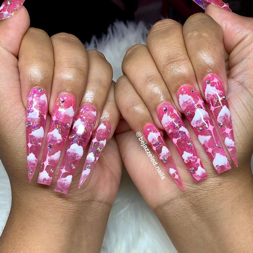 short light pink nails