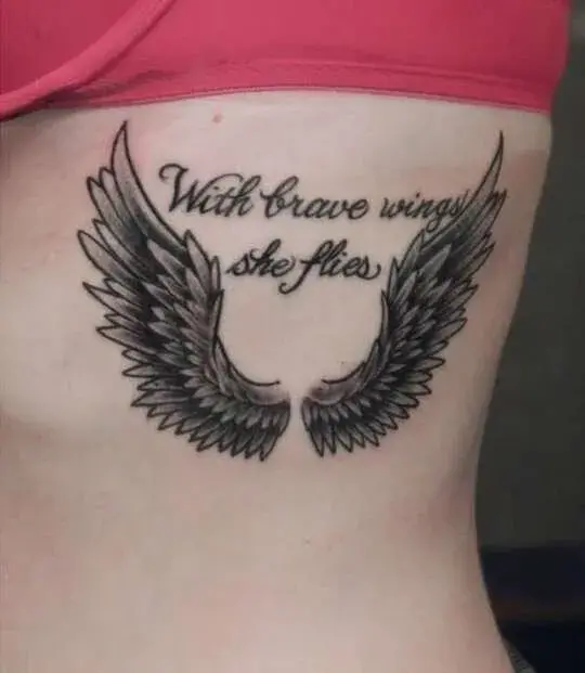 Angel Wings Tattoo With Quote