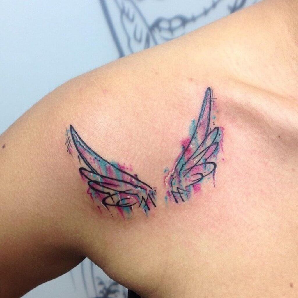 Angel Wing Tattoo on Shoulder