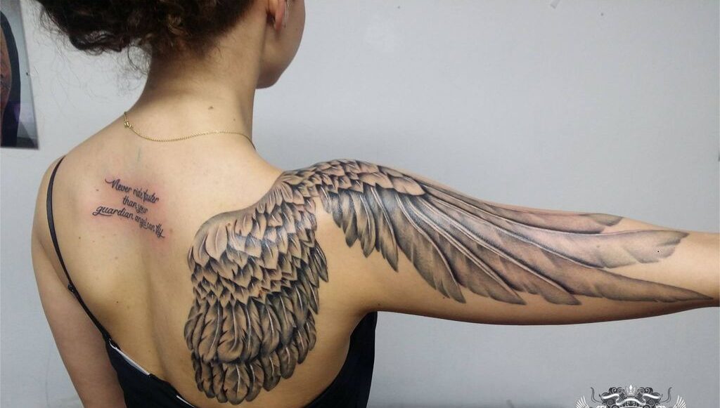 wrist angel wings tattoo