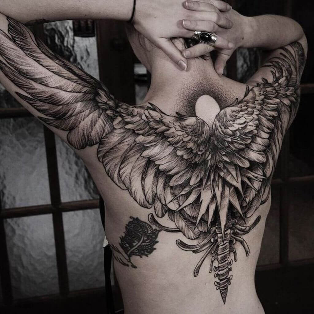 Angel Wings Back Tattoo Designs