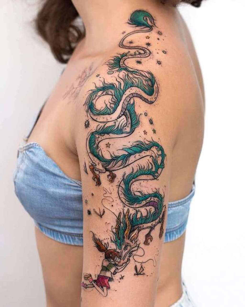 Fantasy Japanese Dragon Tattoo Arm for women