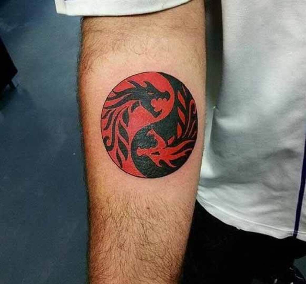 Dragon Yin-Yang Japanese Tattoo on hand