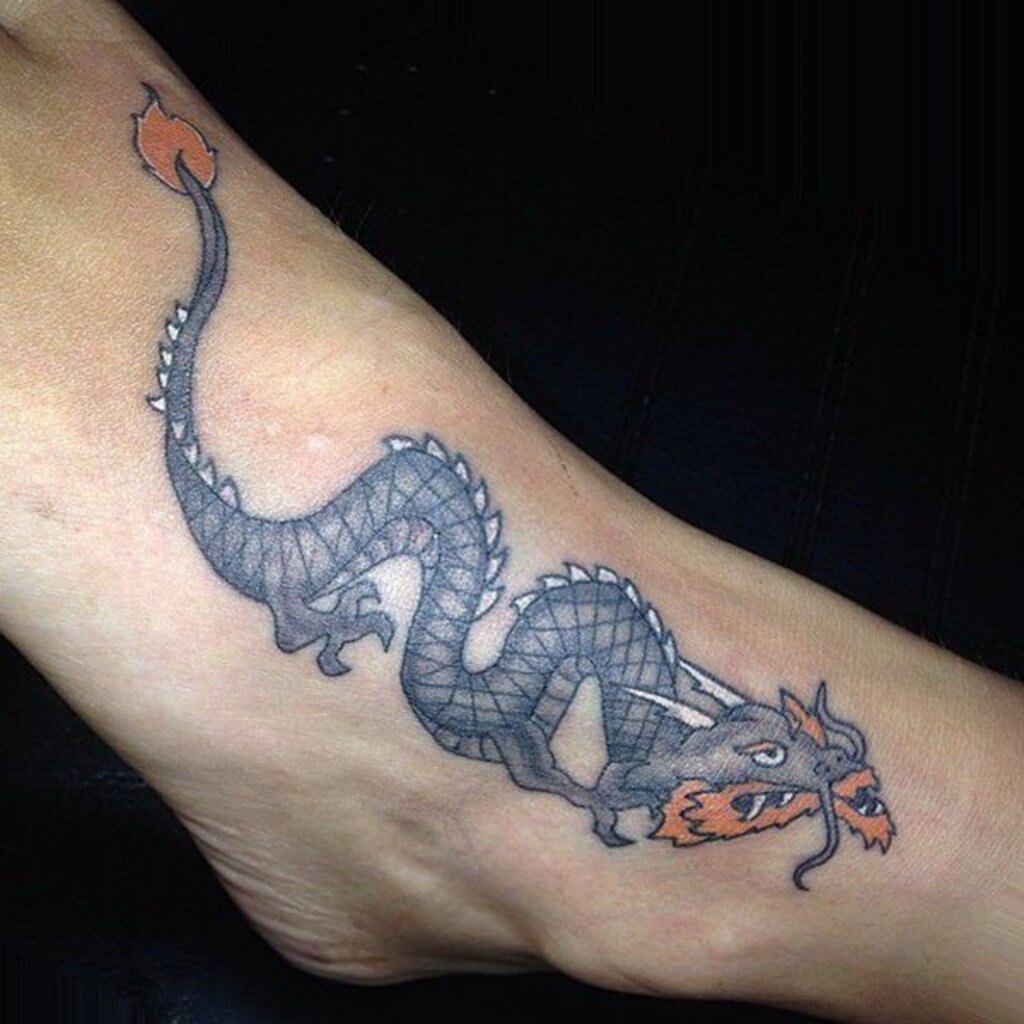 Japanese Dragon Tattoo on leg for men and women both