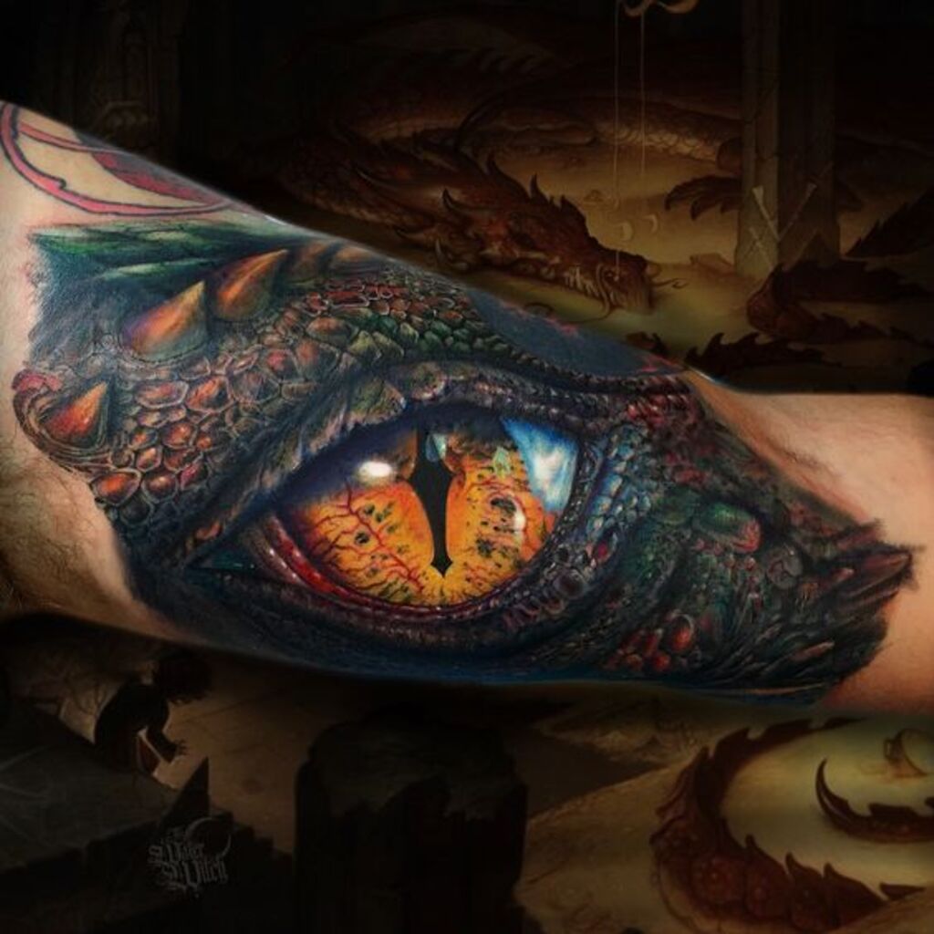 Japanese Dragon Eye Tattoo for men